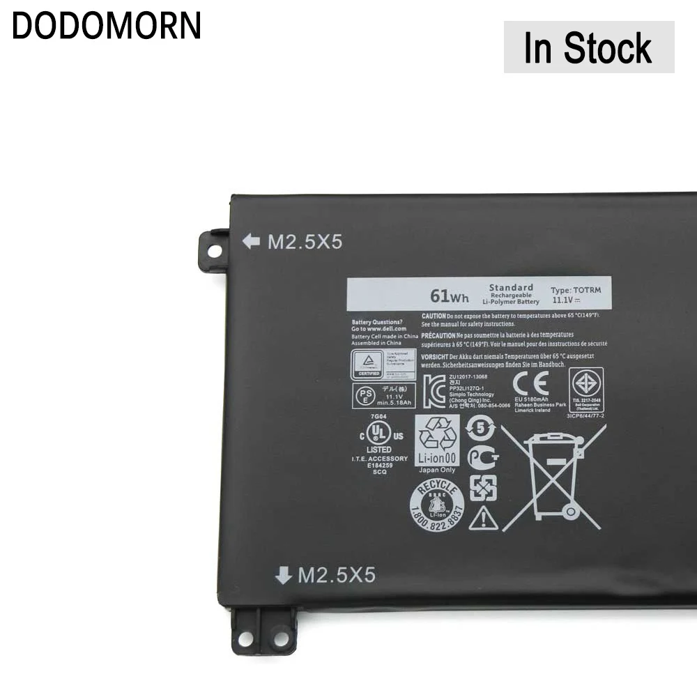 5495mAh Laptop Battery For Dell XPS 15 9530 9535 P31F001 Series Li-Polymer high quality 61WH Battery 11.1V New