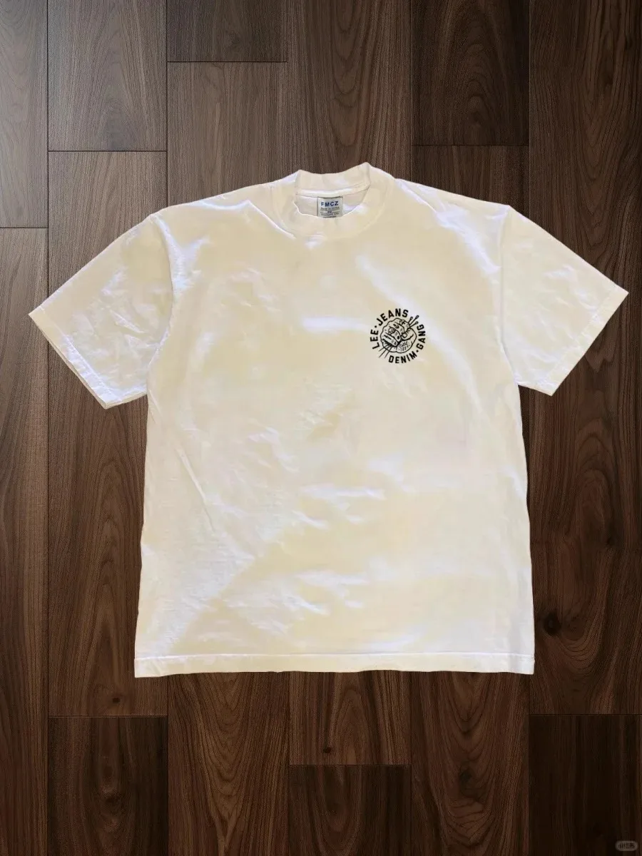 الاتجاه الأمريكي البسيط قصيرة الأكمام تي شيرت ملابس خالية من الجنس الصيف الرجال النساء Harajuku الشارع نمط عادية المتضخم زوجين #3