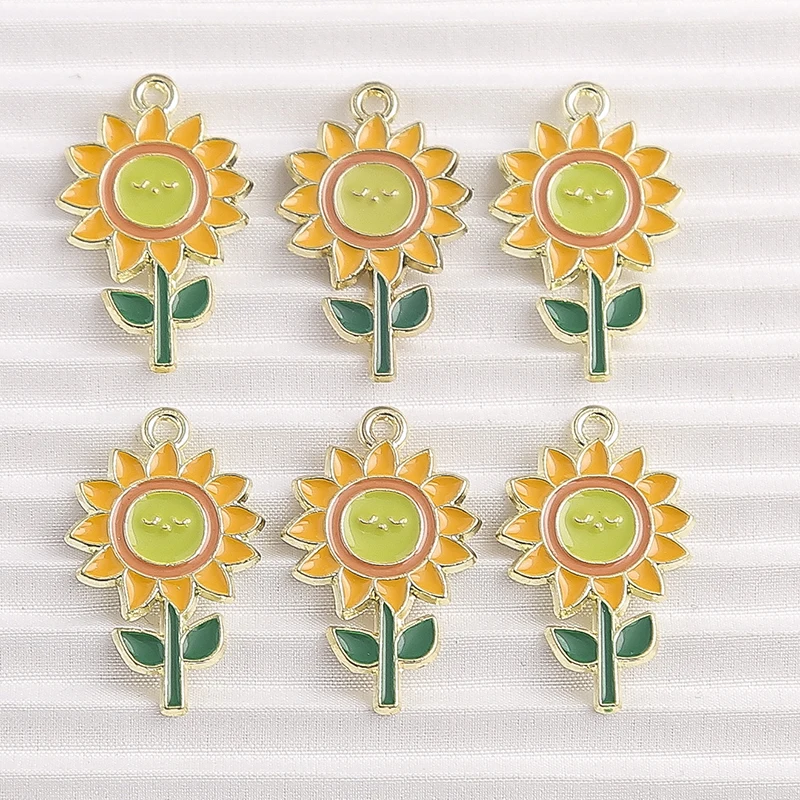 10pcs/lot Mix Enamel Flower Charms Pendants for Jewelry Making Drop Earrings Necklaces Bracelets DIY Handmade Crafts Accessories