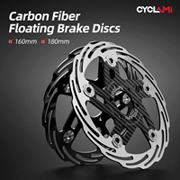 CYCLAMI Ultra-Light Bicycle Disc Brake Rotor 160/180mm Thickening Carbon Fiber MTB Road Bike 6 Bolt Disc Brake Rotors