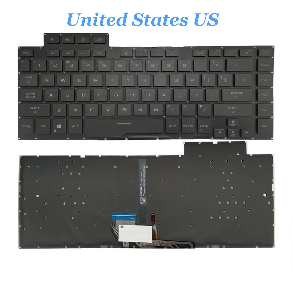 

Laptop Keyboard For ASUS ROG Zephyrus M GU502DU Black With Backlit Without Frame United States US