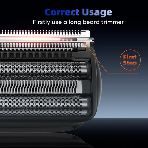 Imagen 2 del producto Hoja reemplazable KENSEN para Afeitadora eléctrica S26, cabezal de hoja flotante 4D, hoja de afeitar de acero inoxidable resistente al agua para cortador de FK-706
