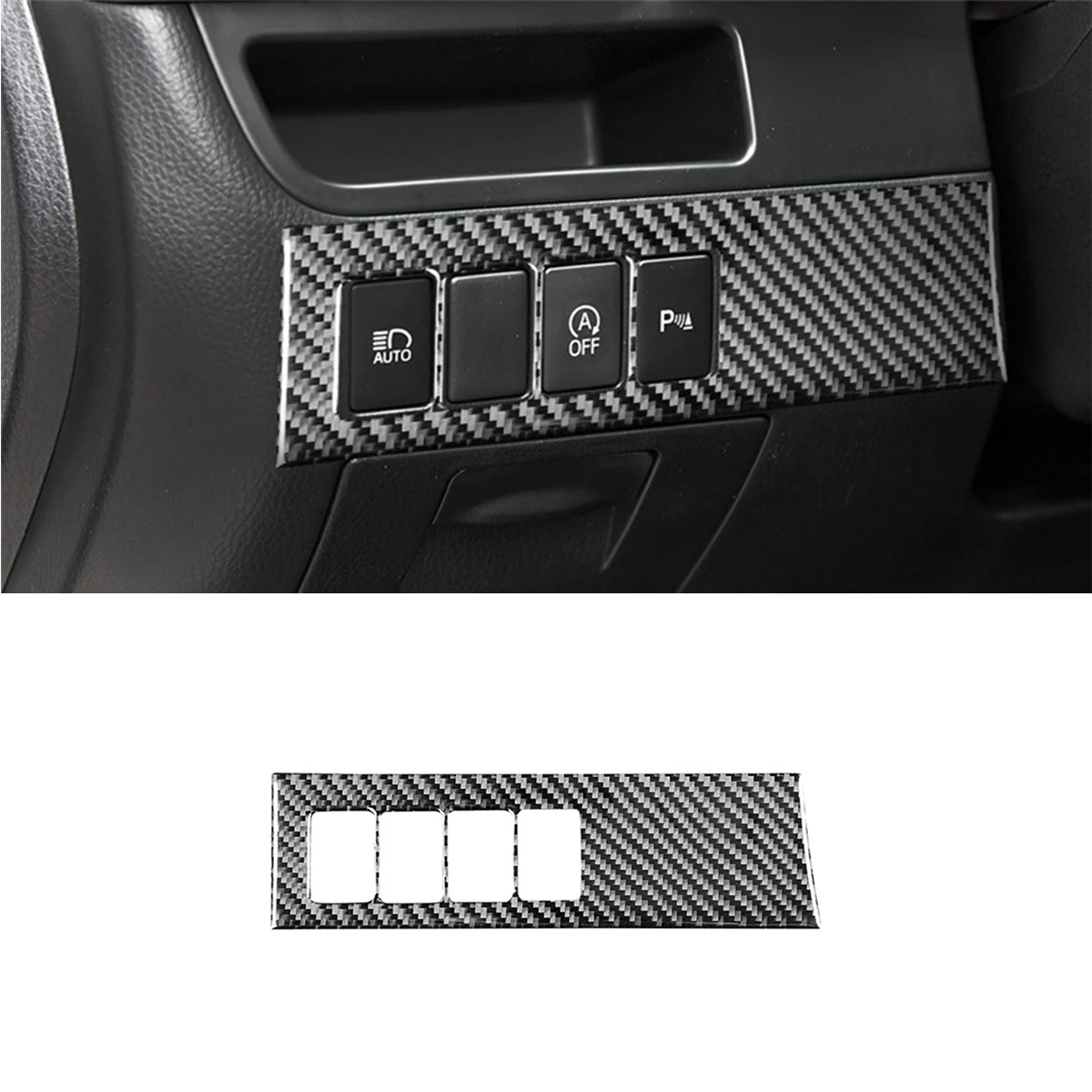 

For Toyota 15-21 Highlander Interior Modification Parts Carbon Fiber Headlight Switch Button Decoration Car Accessories Car Play