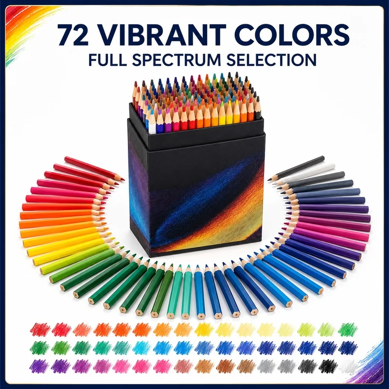 72 Colors Oil Based Colored Pencils Set Artist Drawing Painting Pencil Kit for Sketching Coloring Designer School Art Supplies