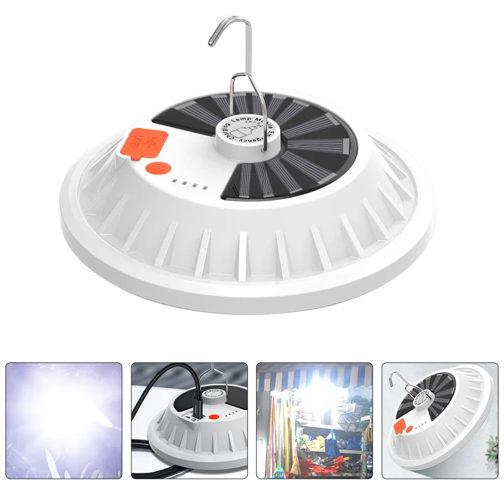 1Pcs Solar LED Camping Light Multi Functional Hanging Tent Lamp Emergency Household Portable Lantern Remote Control