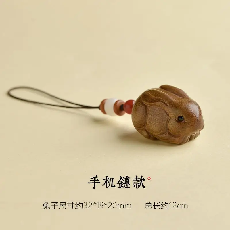 Green Sandalwood Chinese Zodiac Rabbit Pendant For Men Women 2026 Zodiac Year Gift Suitable For Necklace Car Keychain Phone Chai view 6