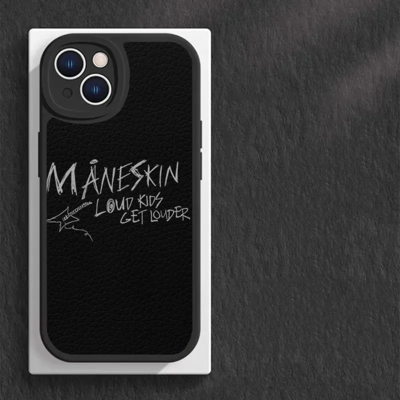 Maneskin Damiano David Phone Case Lambskin For Iphone 15 13 Pro Max 12 11 14 Mini X Xr Xs 8 7 Puls Se Luxury Mobile Cover