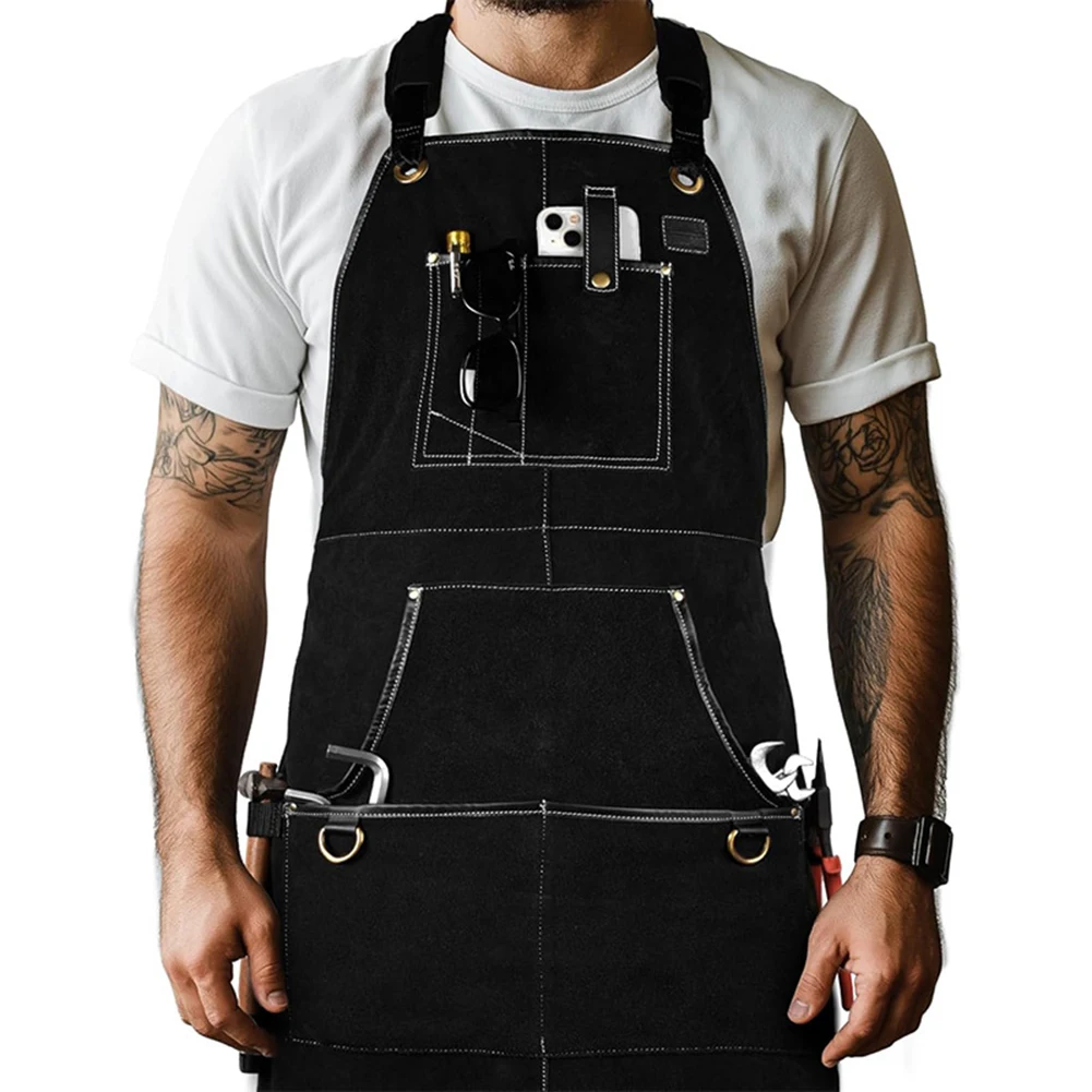 Flame retardant doublesided for velvet apron with adjustable lining for carpenters electricians and for auto repair workers