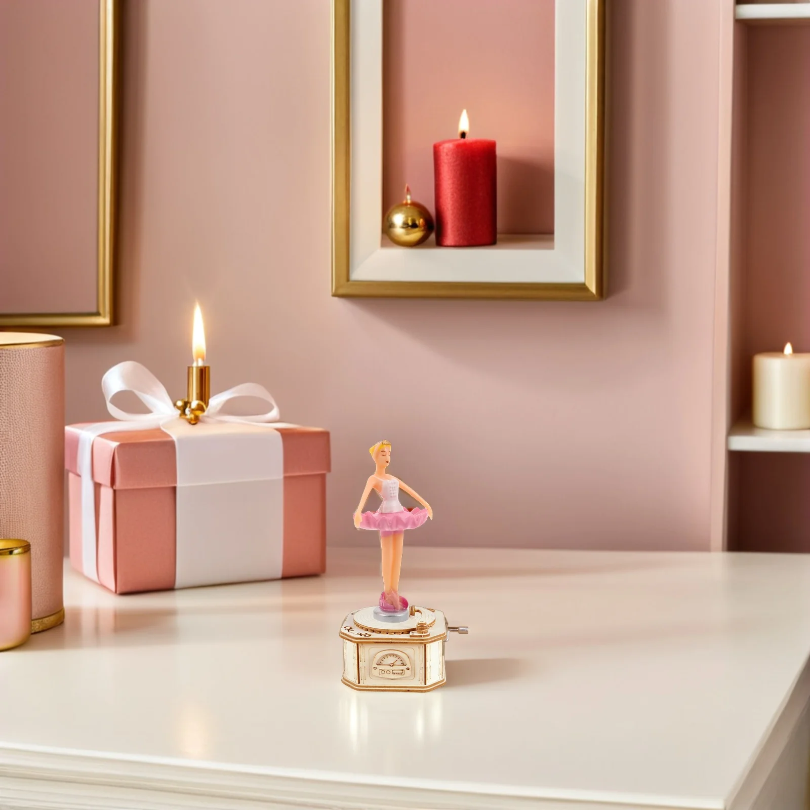 

6Pcs Ballet Music Box Dancer Collection Vintage Auto-Rotating Ballerina Statues for Desk Shelf Cake Decoration