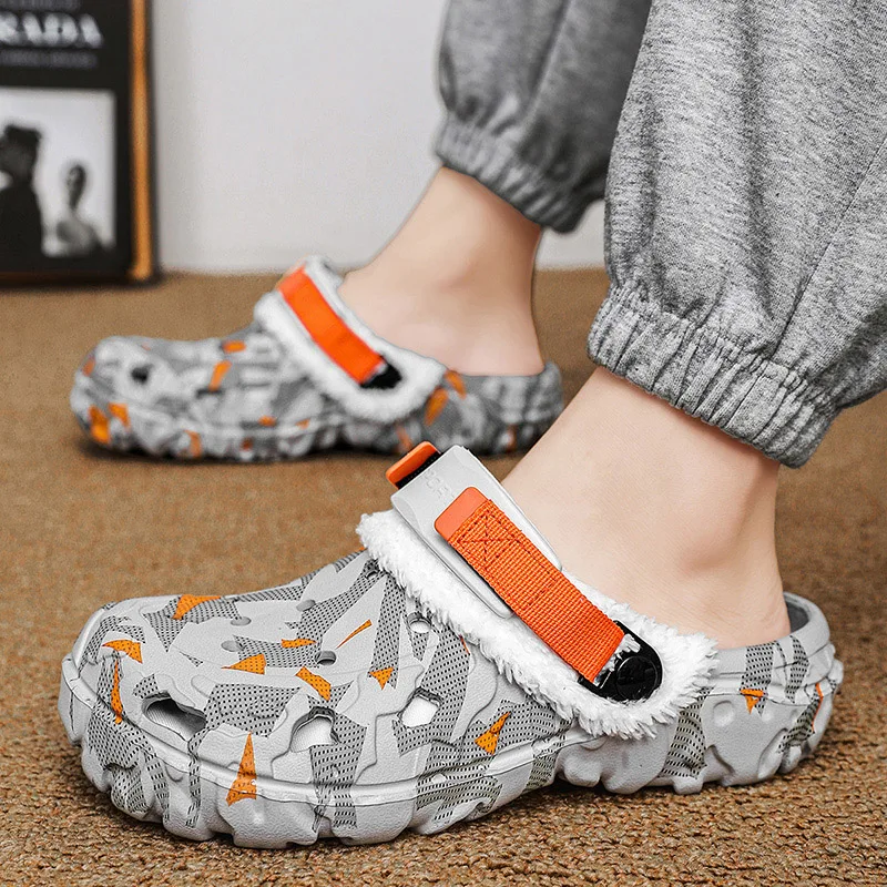 Neue Herren-Winterhausschuhe, bequeme warme Hausschuhe, abnehmbare Sommersandalen, lässige rutschfeste Plüsch-Fellhausschuhe für Herren – Detail 21