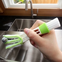 2-in-1 Car Vent & Electronics Cleaner Brush - Removable Microfiber Head for AC Vents, Keyboards & Home Detailing (16cm)