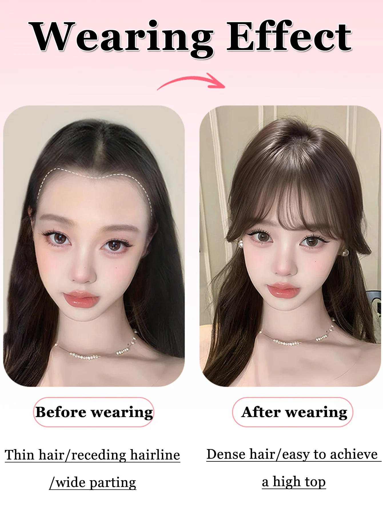 Patchs de couture de cheveux synthétiques, pièce supérieure augmente le Volume des cheveux, frange de séparation Flexible, cheveux gris, adapté aux femmes au quotidien