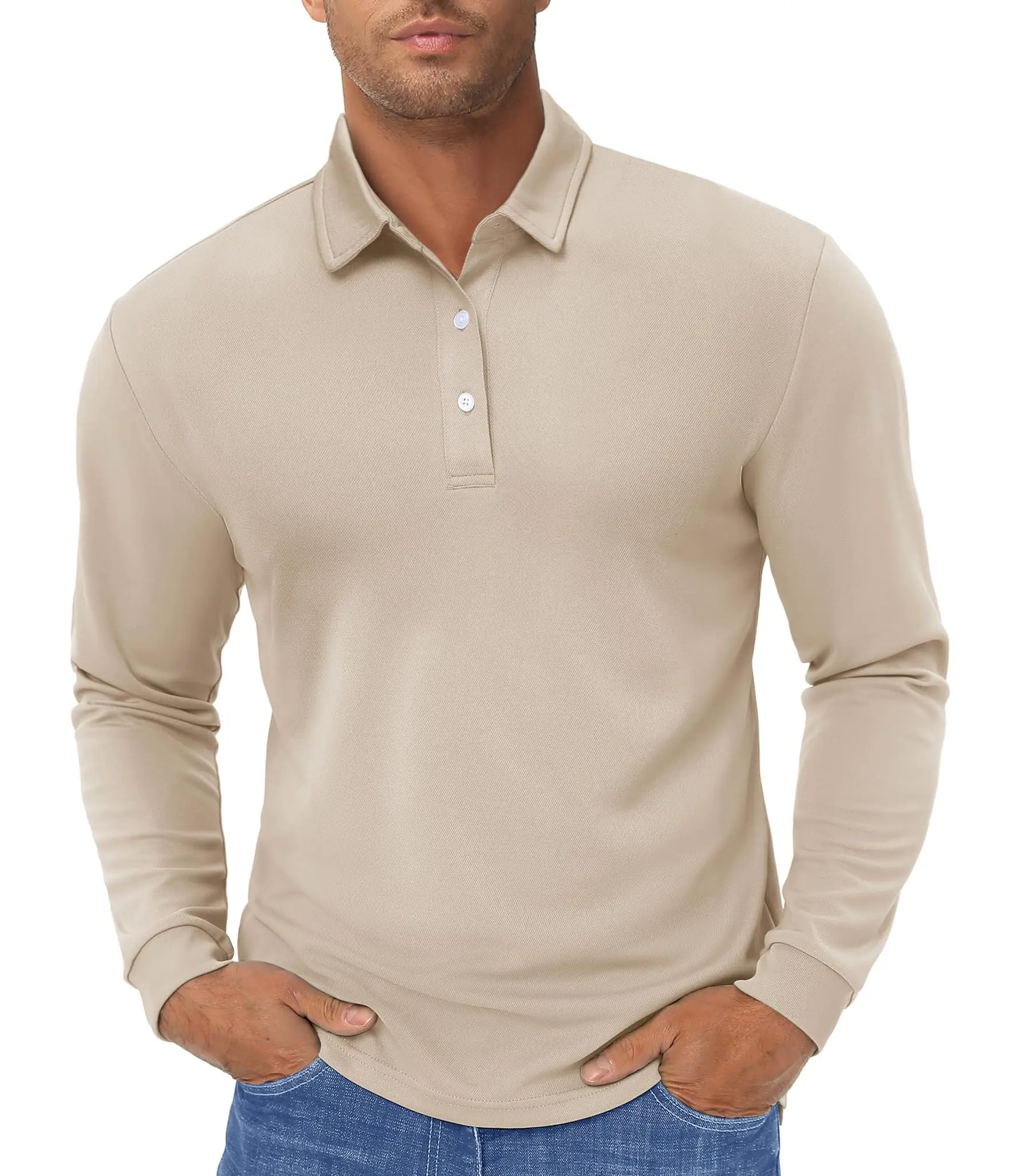 TACVASEN Long Sleeve Polo Shirt 7