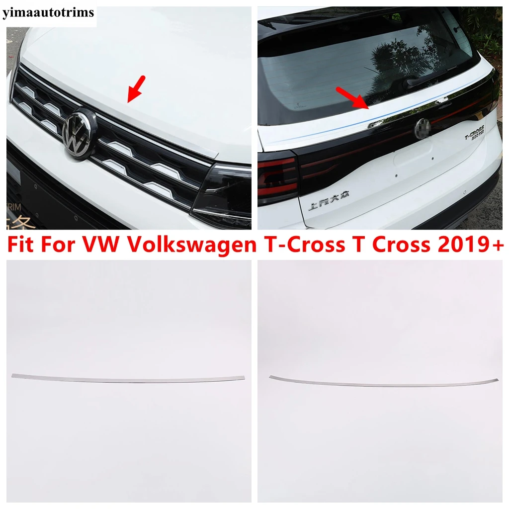 

Car Front Engine Hood Strip / Rear Trunk Tail Gate Strip Cover Trim Accessories For VW Volkswagen T-Cross T Cross 2019 - 2022