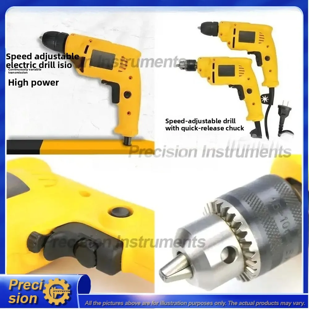 Heavy Duty Corded Electric Drill 13mm Chuck 800W Variable Speed Reversible Hammer Drill for Wood Metal Concrete DIY