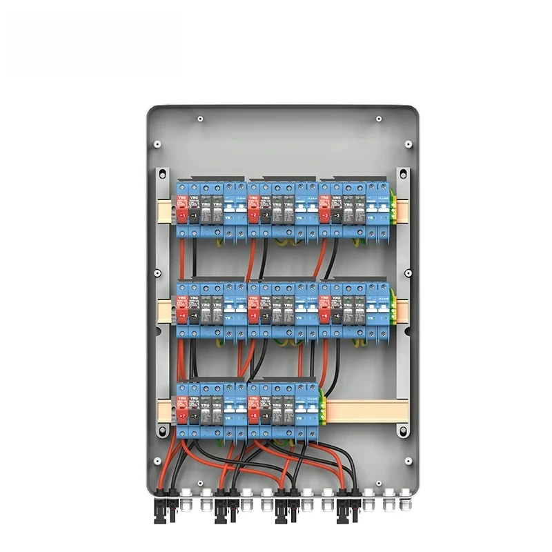 YRO PV Combiner Box 8 In 8 Outdoor Solar Distribution Box Plastik Sistem Listrik Surya Array PV Surya Tahan Air