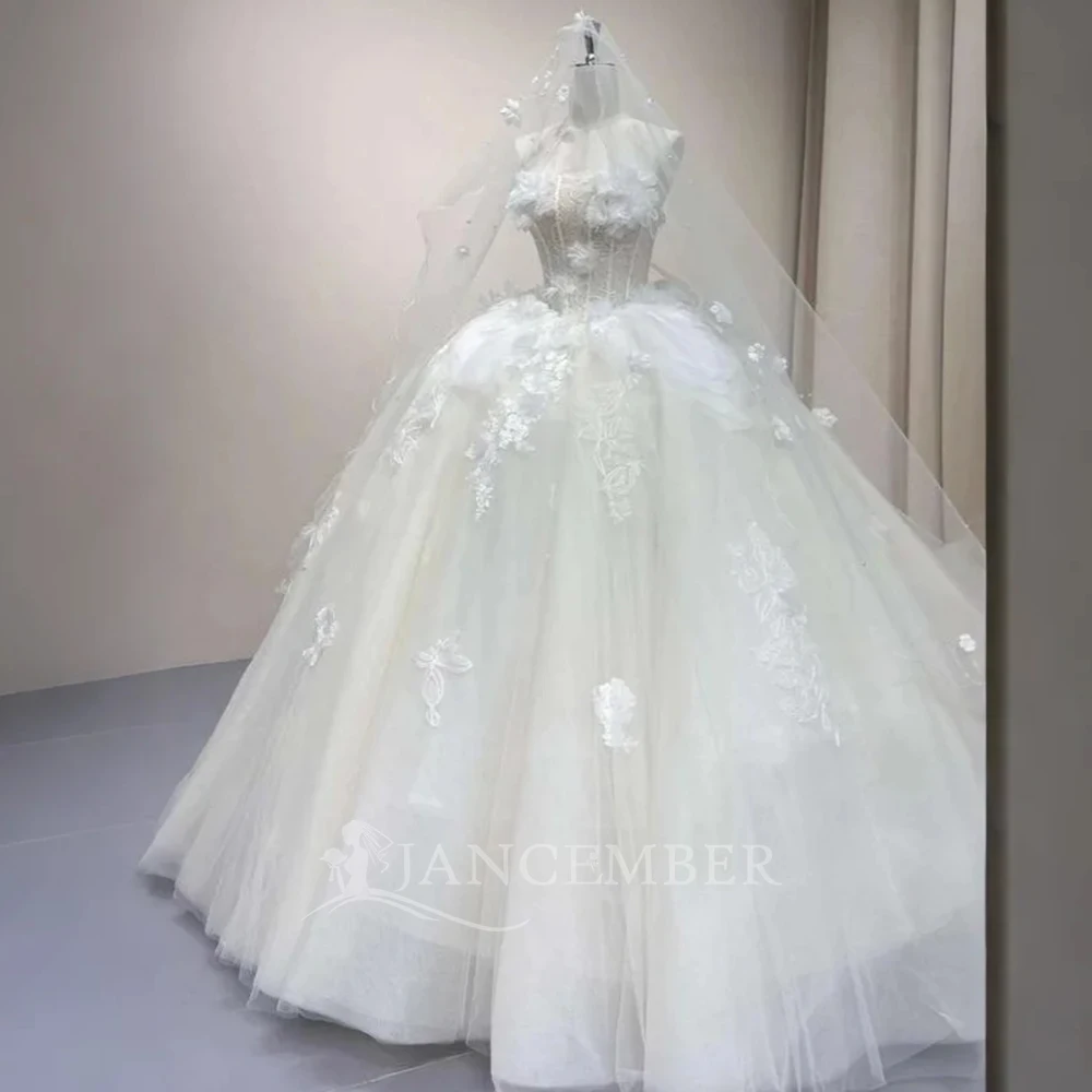 Abito da sposa in organza con perle di bellezza personalizzato senza maniche senza spalline in pizzo scintillante abito da sposa da donna abiti da sposa