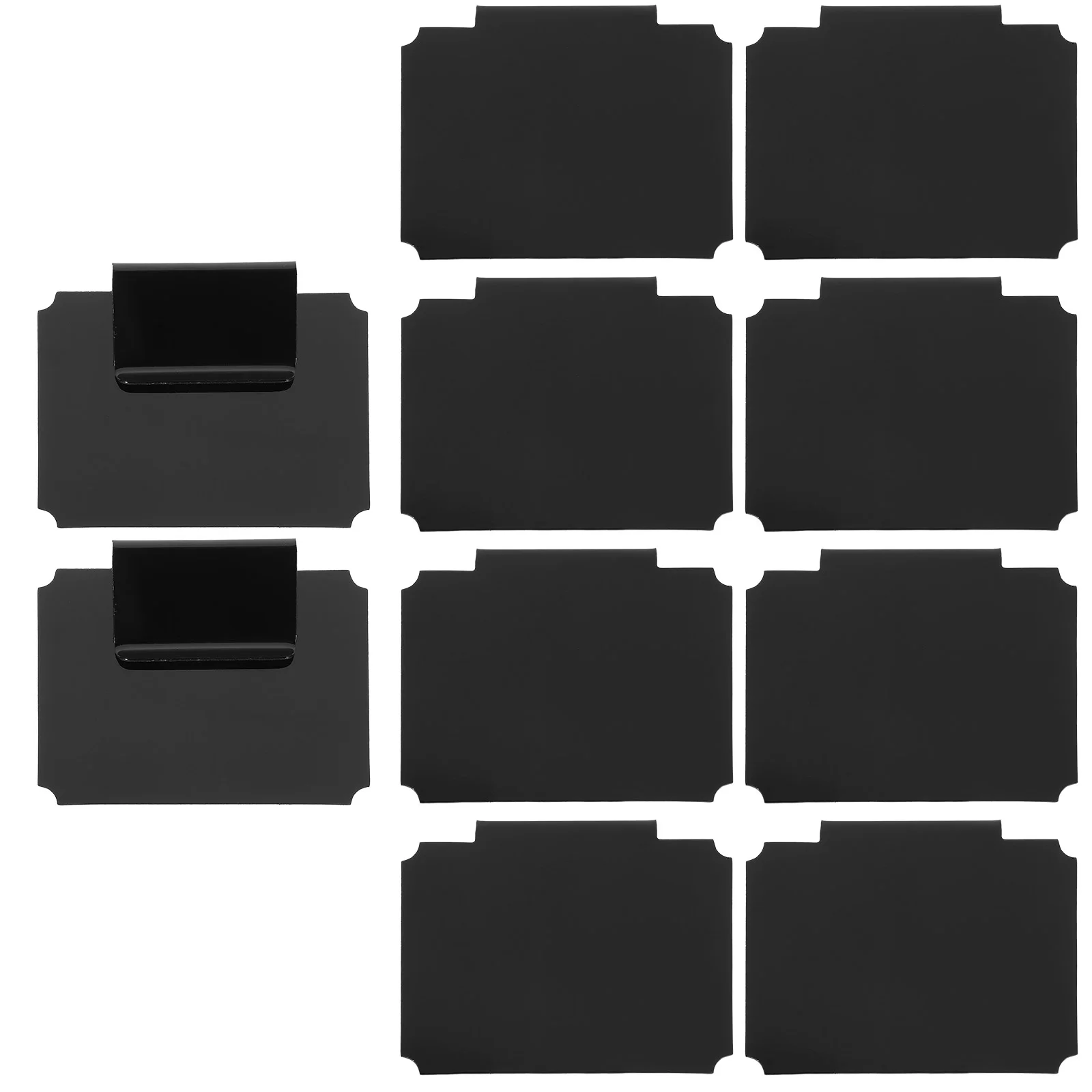 10 Pcs Chalkboard Label Clip Erasable Price Tag Basket Labels for Storage Bins ganizing Cube PVC Black Sign Rack Display