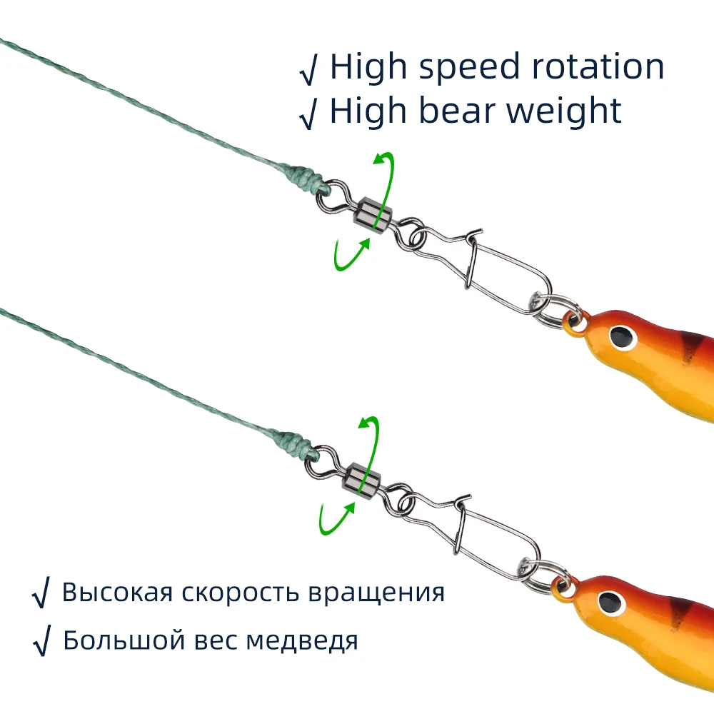 DNDYUJU 2/0 #-12 # الفولاذ المقاوم للصدأ الصيد موصل دبوس تحمل المتداول قطب المفاجئة ل إغراء هوك الصيد معالجة اكسسوارات أدوات