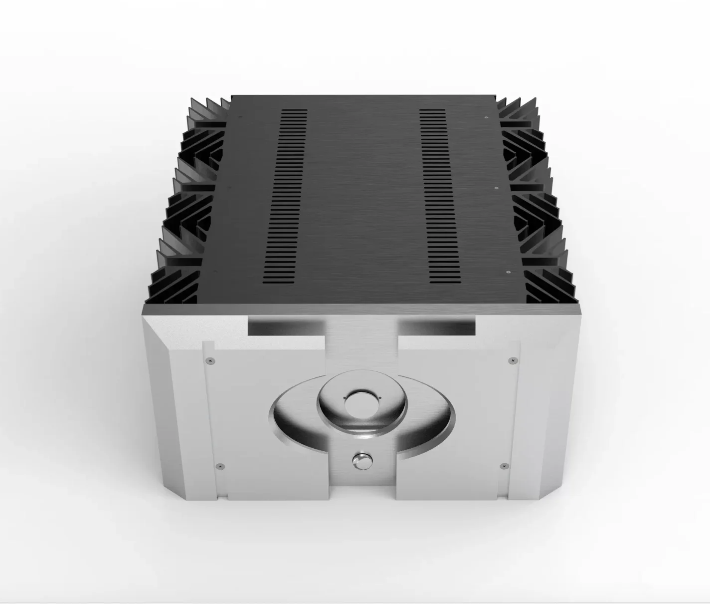 360*195*396mm All Aluminum Class A Amplifier Chassis , Side Heat Sink DIY Audio Power Amplifier Enclosure Case