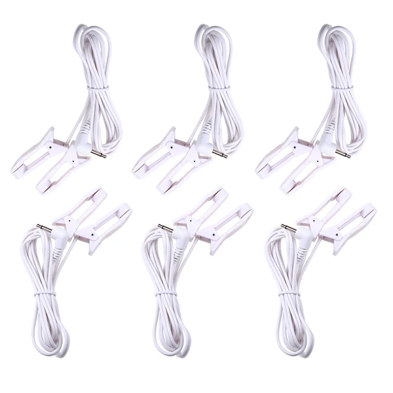 Digital TENS Massager Ear Clip with Electrode Wire Connecting Cables for Sleep Massager Portable  Therapy Accessory