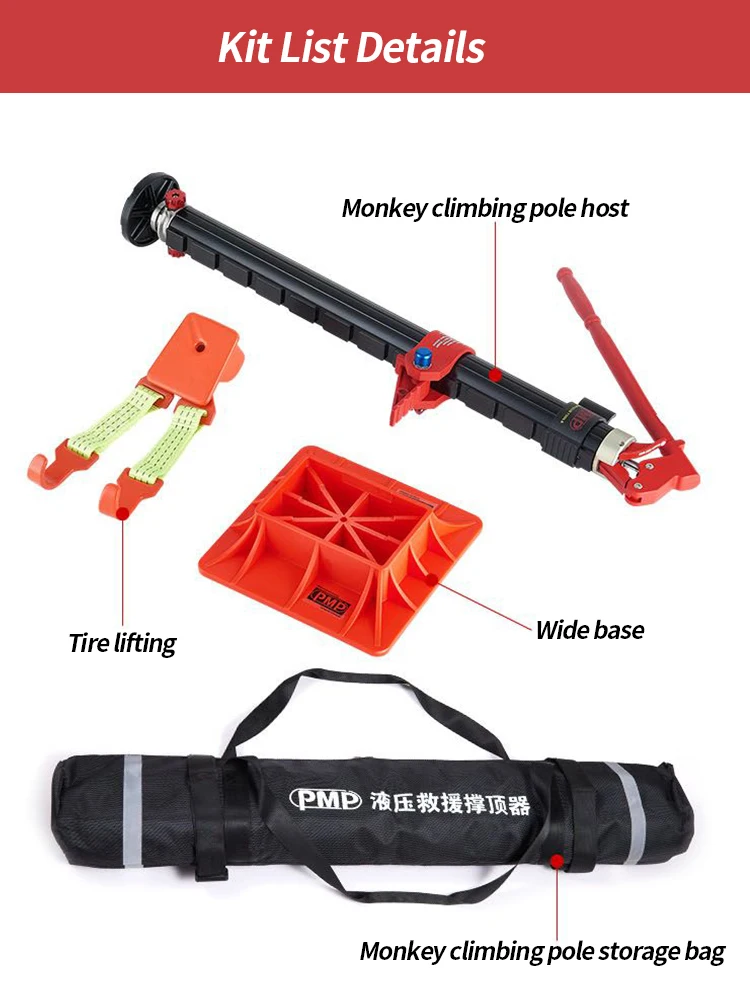 2Ton/4400lbs Hydraulic Monkey Climbing Rod Tire Escape Lifting Device for Off road vehicle rescue accessories