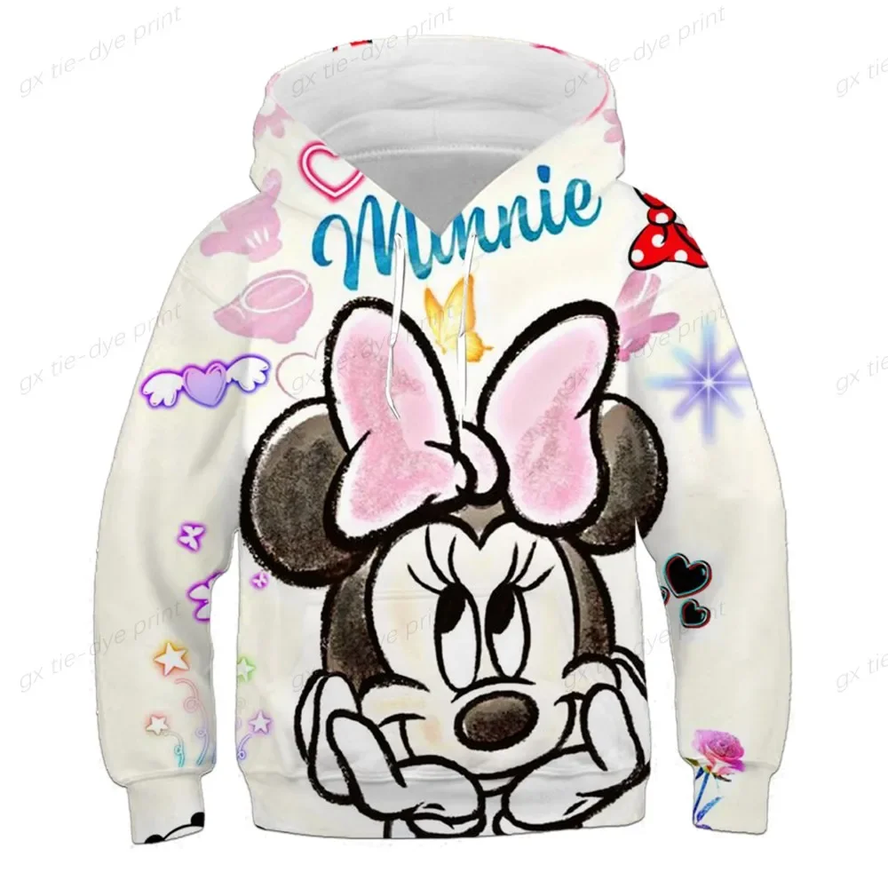 Disney Mickey Mouse Jumper Women Kawaii Casual Harajuku Top Printed Hooded Loose Sweater Long Sleeve Boys And Girls