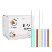 Agujas de gasificación de belleza, aguja de acupuntura estéril con mango de plástico, microaguja para masaje facial, EACU, 500 piezas