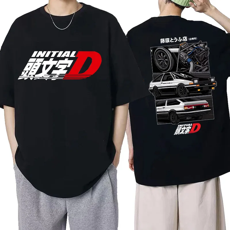 Cartoon Redsuns Gothic Tops Initial D EU Size T-Shirt Men AE86 Funny Harajuku Manga Tshirt Japanese Anime Graphic Tee Shirt Male