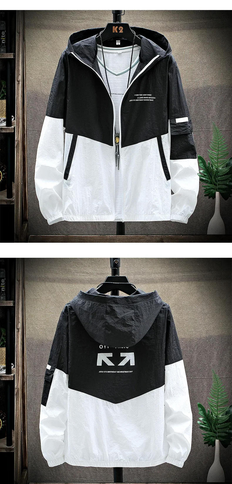2025 Summer Skin Coats Men Ultra Light UV Sun Protection Big Size Hooded Windbreaker Jacket Men Striped Casual Outwear 16 Sbb1a22ff3c6d475cb966c9ec311bffcdg