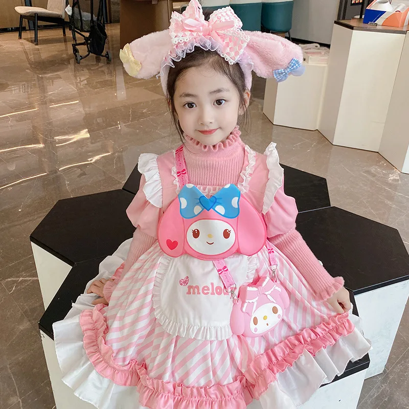 Kawaii New kids Clothing Lolita Dress for Girl Skirt Cosplay Melody Sweater Long Sleeves Princess Costume Dress Kid Cute Clothes