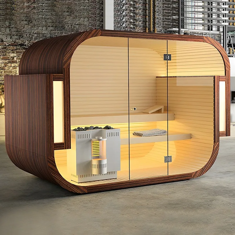 Wooden steam sauna Hemlock outdoor traditional sauna factory sauna steam shower room