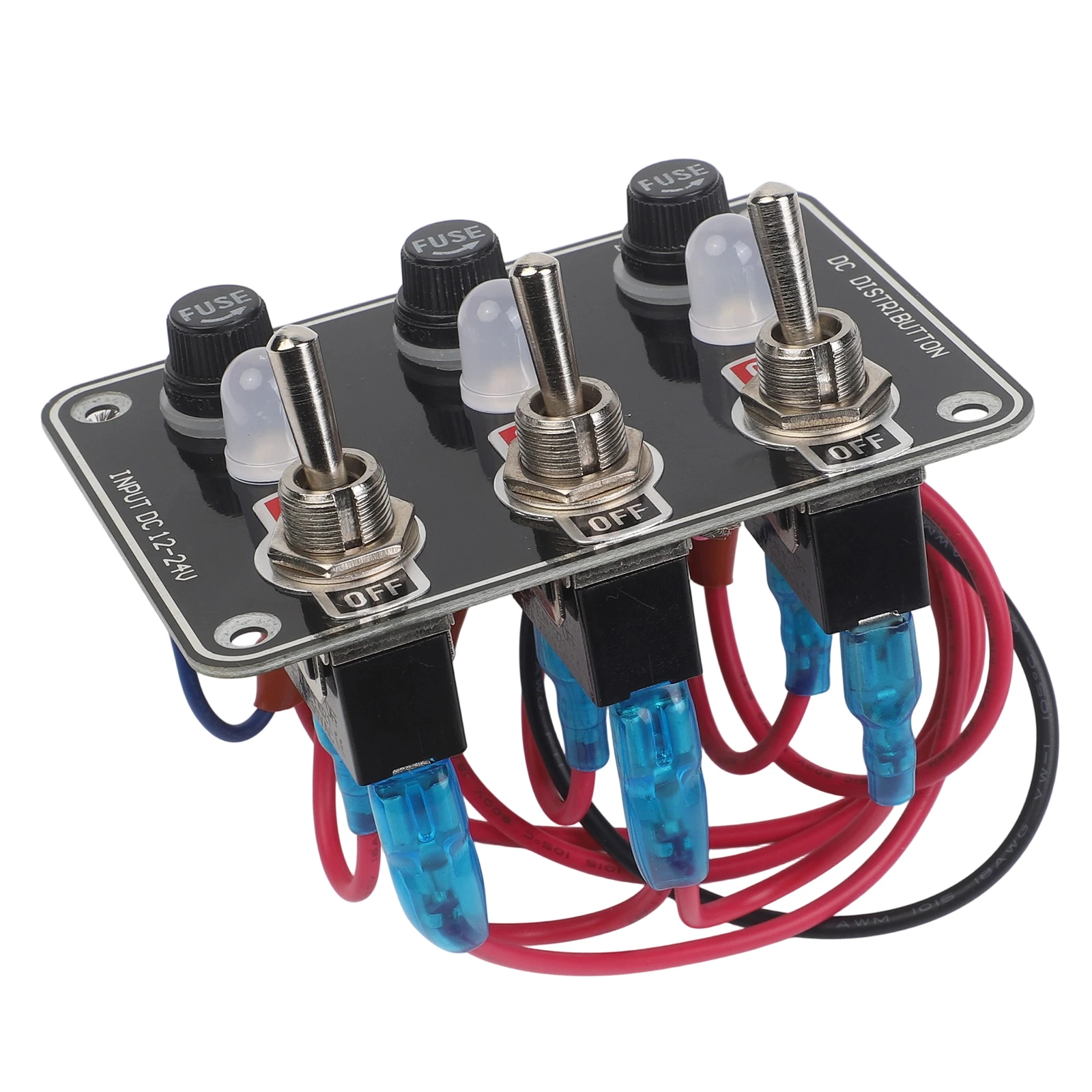 

3-х групповая металлическая панель кулисного переключателя со светодиодной подсветкой, идеально подходит для автомобилей и морских применений, водонепроницаемая защита