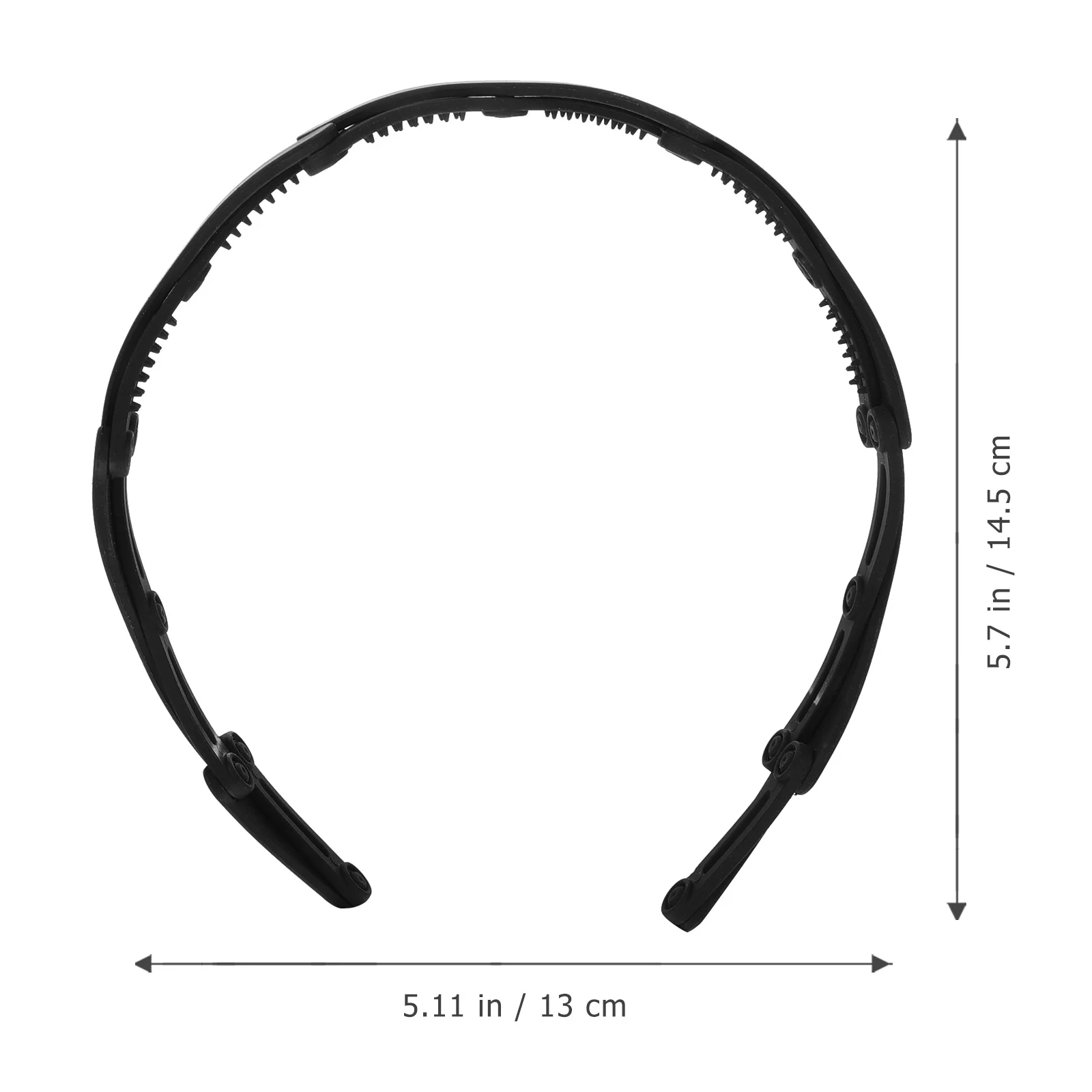 

2Pcs Retractable Folding Hairband Plastic Teethed Headband Anti-Slip Design Carry Bag Practical Hair Jewelry Hair Headband
