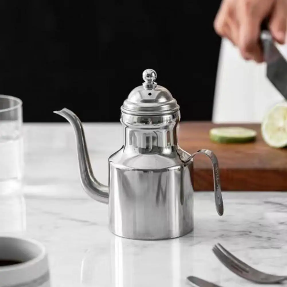 Stainless Steel Oil Dispenser Leak-Proof Drip-free Oil Bottle for OliveOil Vinegar Leak Proof Kitchen Bottle Oil Storage Contain