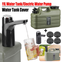 11L Water Tank Outdoor Water Bin with Faucet & USB Rechargeable Electric Water Pump & Water Tank Cover for Camping Hiking Fishin