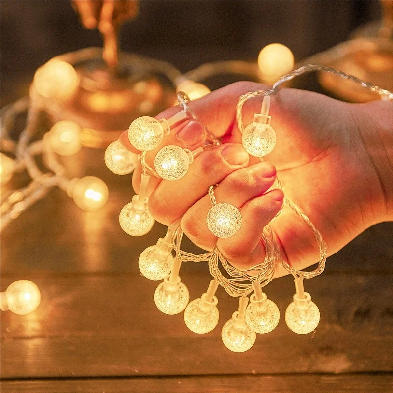 

LED Christmas Outdoor Camping Tent Canopy Wedding Decoration Small Star String Lights Round Ball Colorful Light String