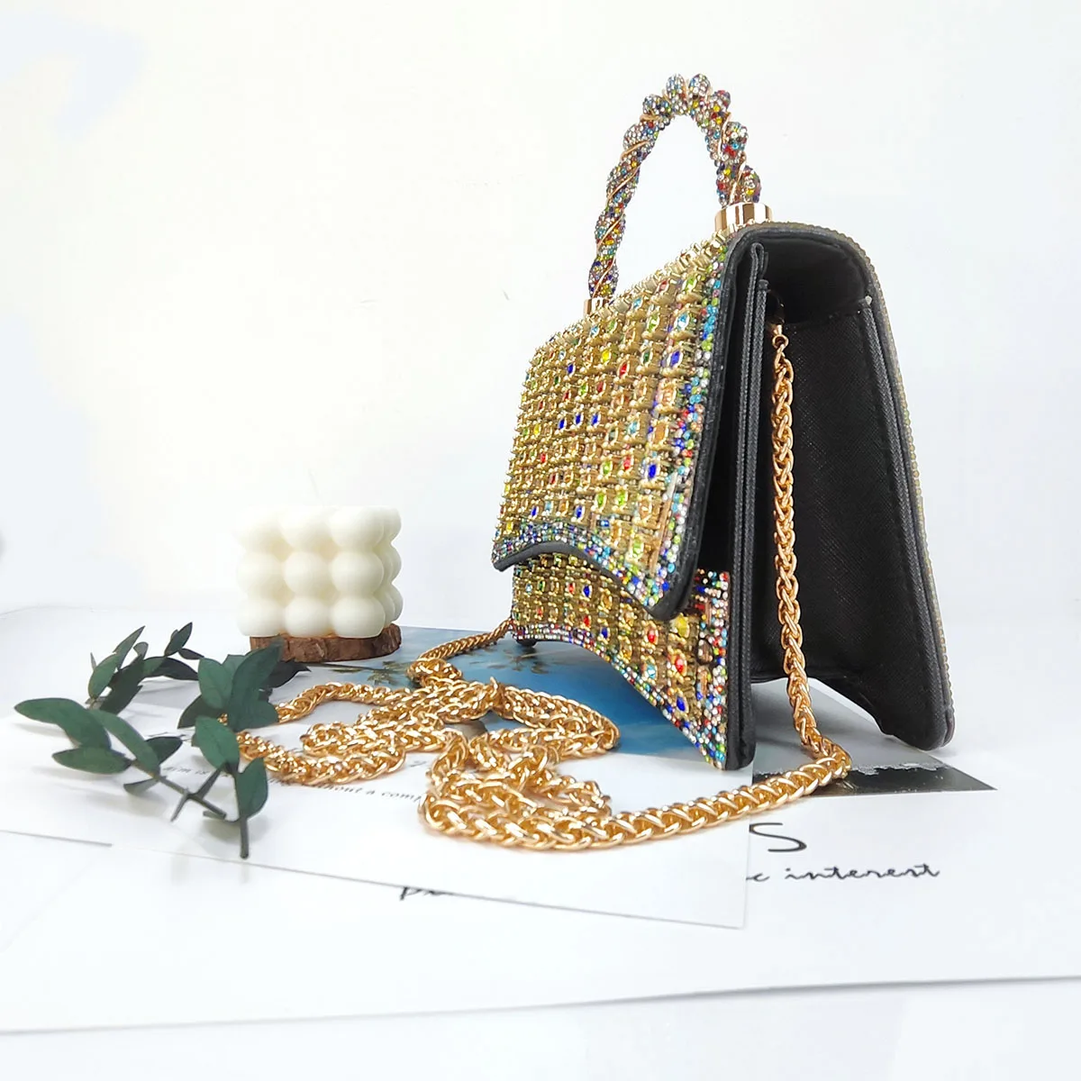 JIOMAY Colored Rhinestone Tote Bag Besigner Luxury Bag Lightweight Purses for Women For Party Exquisite Fashion âCrossbody Bags