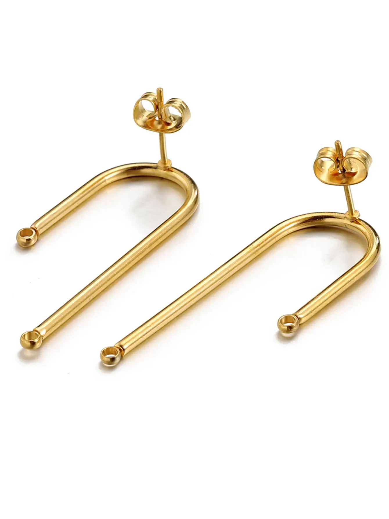10pcs Stainless Steel U Shape Ear Studs 15x32mm Earrings For Jewelry Making DIY Components Accessories