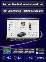 Android 13 1Din 2Din Floating screen Universal Multimedia AI voice Carplay Auto Stereo Radio Palyer Head Unit For Toyota Nissan