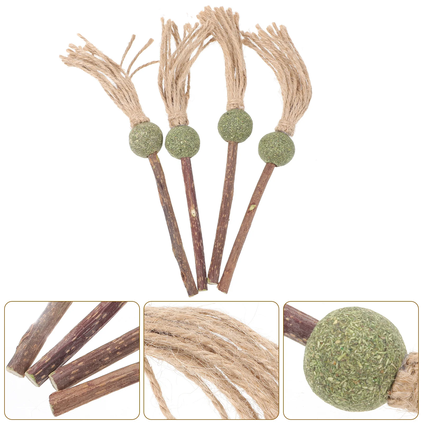 

4pcs Cat Teaser Catnip For Kitten Teething Molar Stick Natural Dental Care Chew Plaything Pet Teeth Cleaning Activity Tool