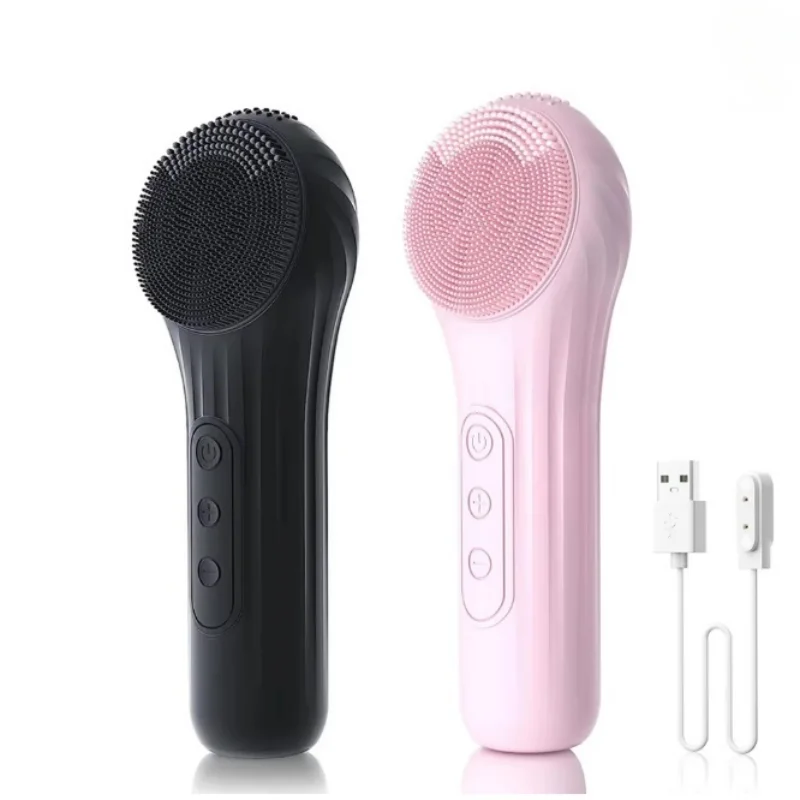 Sonic Waterproof Facial Cleansing Brush Rechargeable Scrubber Exfoliating Vibrating Deep Clean Face Cleaner Skin Care Tool