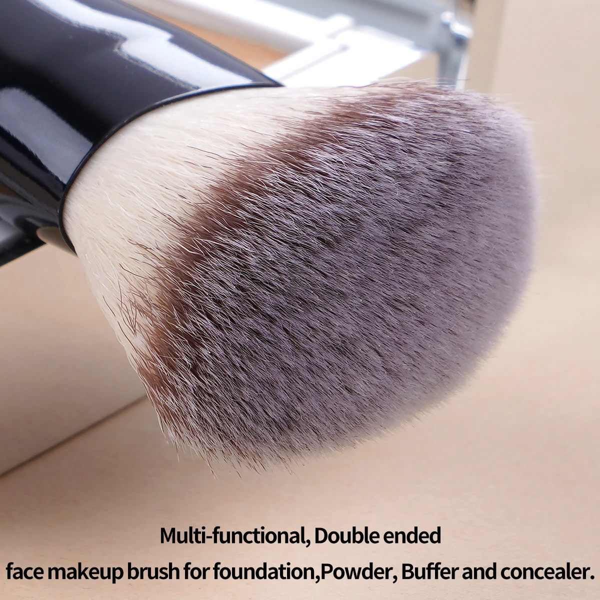 MAANGE 4pcs Pro Makeup Brushes Kit with Gift Box Flat Top Foundation Brush Dual-head.Triangle Bristle Head for Contour Conceal