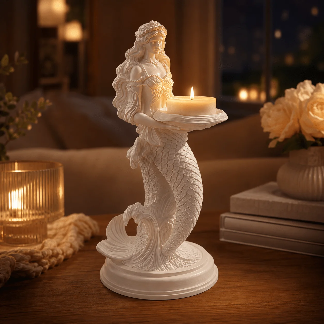 Candle Lighter - Скульптурный подсвечник в форме русалки, романтичный