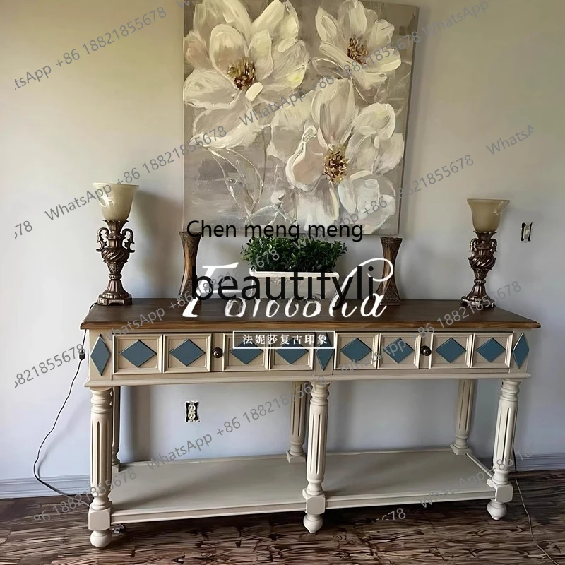 

American-style entrance corridor Entrance desk Narrow desk against the wall Entrance cabinet End view table Shelf