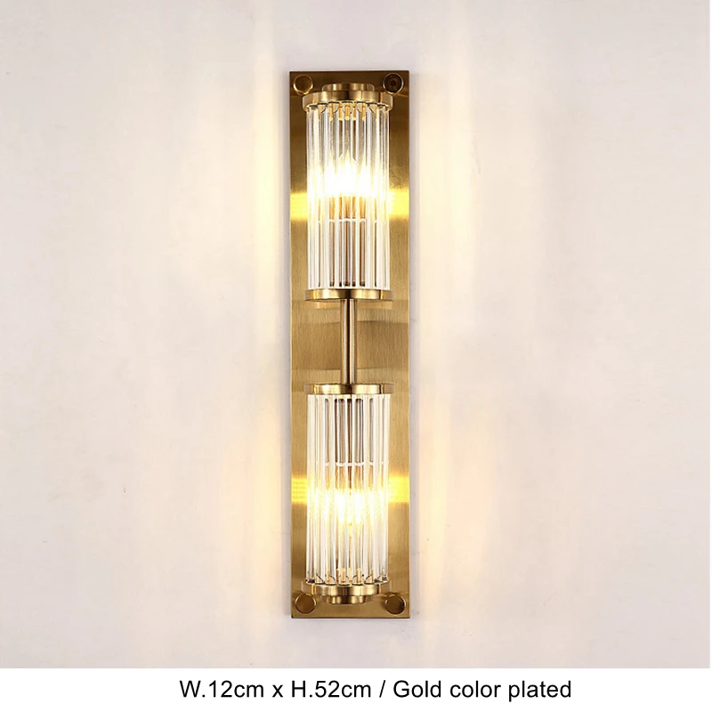 Postmodern Luxury American Minimalist Led Wall Lamp Living Room Glass Stick Bedroom Bedside Mirror Headlight Indoor Lighting