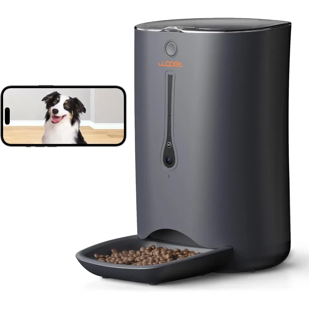 7L Automatic Dog Feeder with Timer Programmable, HD Camera for Voice and Video Recording,5G WiFi Automatic Cat Food Dispenser