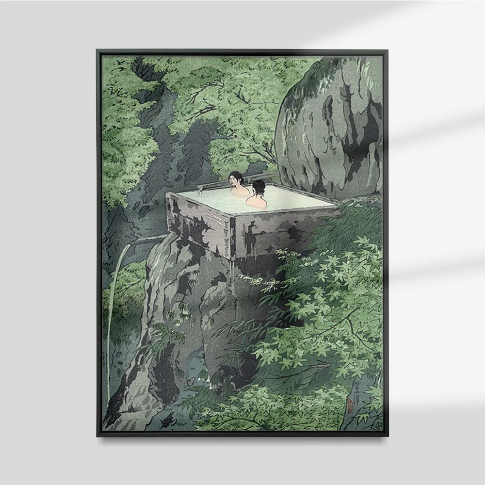

Shiro Kasamatsu Japanese Vintage Poster Shirahone Spa Canvas Painting Hot Spring Asian Art Print Wall Picture Bedroom Decor Gift
