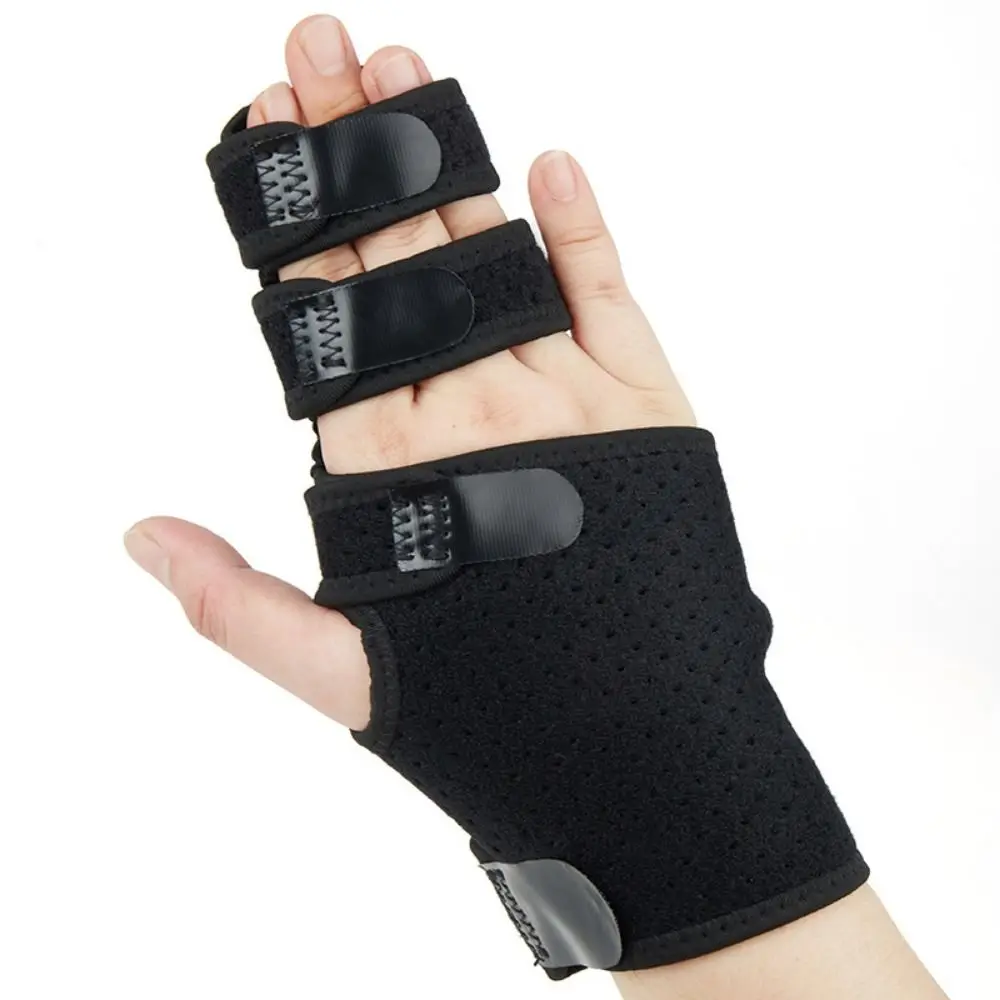 

Adjustable Double Fingers Splint Left/Right Locking Finger Protector Soft Stroke Night Support Hand Support Brace Fracture
