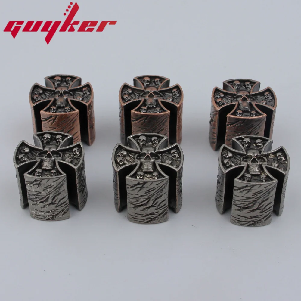 High Grade Copper GUYKER Electric Guitar Bass  Knobs Cross Skeleton Style Dual Color Option